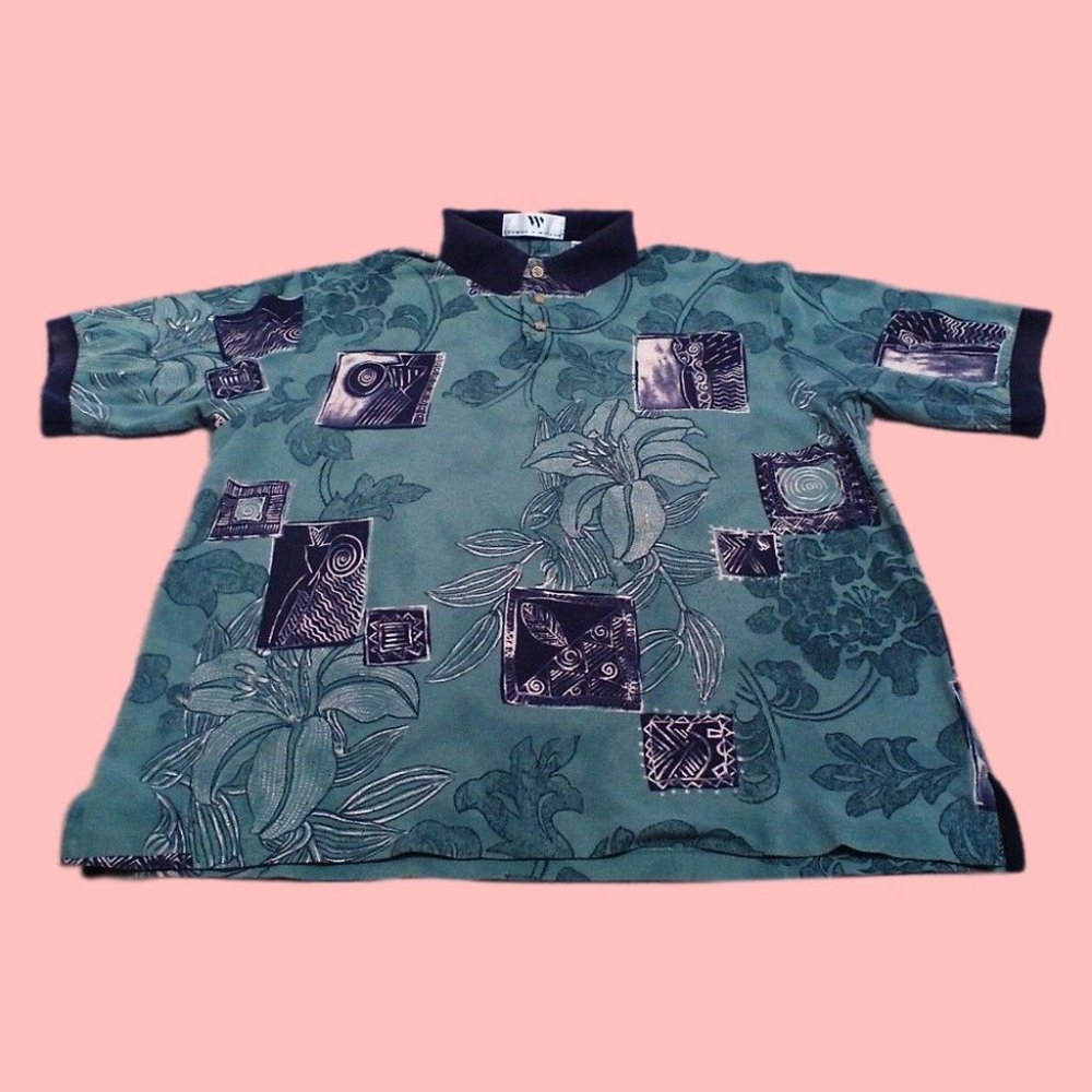 Thomas Wilson Men's Shirt Collar Polo Pullover S/S Cotton 3" Slits Size XL B&T - Picture 15 of 16
